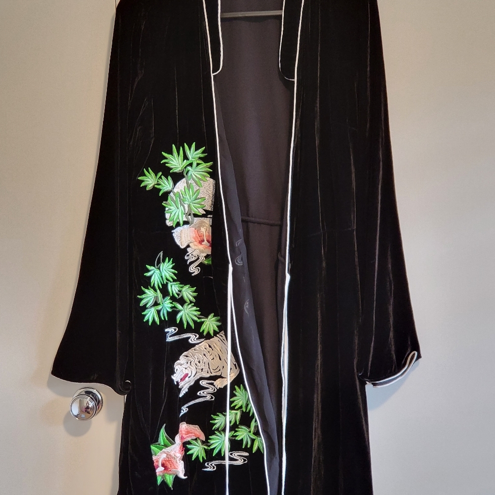 RIXO London Velvet Iris Tiger Tunic Dress - Picture 1 of 5